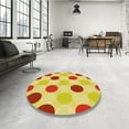 thumbnail image 3 of Ahgly Company Indoor Round Patterned Papaya Orange Area Rugs, 4' Round, 3 of 6