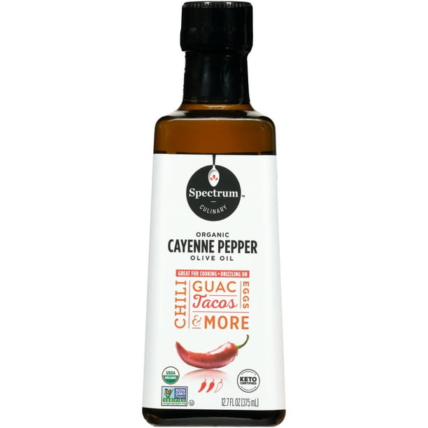Spectrum Naturals Culinary Organic Cayenne Pepper Olive Oil Bottle, 12.7 fl oz