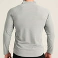 thumbnail image 4 of Lmnyox Men's Sport Shirts Long Sleeve Quick Dry Stretchy Gym Workout T Shirts Solid Color Crew Neck Button Tops, 4 of 8
