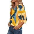 thumbnail image 4 of Ruimatai Women's Casual V Neck Blouses 3/4 Sleeve Pleated Tunic Tops for Summer Daily Work Wear, 4 of 8