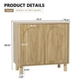 thumbnail image 6 of Accent Cabinet with Arched Fluted Door for Entryway Hallway, Beige Sideboard Buffet Cabinet, Storage Cabinet with Adjustable Shelves for Living Room, 6 of 7