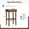 thumbnail image 3 of Coastway 29.5" Wood Frame PU Leather Upholstered Bar Stools Set of 2 with Footrests Brown, 3 of 7
