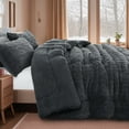 thumbnail image 4 of Aisbo Sherpa Winter Comforter, Reversible Flannel Blanket, 3D Jacquard Design, Warm & Cozy, King Size, 4 of 6