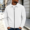thumbnail image 4 of Men's Corduroy Jacket Lapel Collar Full Zip Up Long Sleeve Casual Coat Classic Textured Outerwear with Pockets, 4 of 9