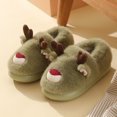 thumbnail image 3 of Zapatos de algodón de alce otoño e invierno hogar interior antideslizante cálido dibujos animados niños zapatos de algodón para padres e hijos bolsa de pareja de Navidad zapatos de algodón de tacón, 3 of 5