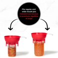 thumbnail image 2 of Starfrit Canning Funnel Set, Fits Regular & Wide Mouth Jars, Engraved Measurements, Non-Slip Handle, Snap-On Strainer, Red, 2 of 8