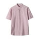 thumbnail image 2 of pstuiky camiseta de hombre, Camisa informal de manga corta con cuello alto, bolsillos y botones de color liso para hombre camisas casuales para hombre xxl, 2 of 9