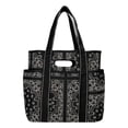 thumbnail image 3 of QEMAUUA Women's Americana Cut Out Tote Bag,Red Bandana Print Shoulder Tote Bag with Multiple Pockets,Large Capacity Casual Handbag for Daily Use, 3 of 8