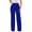 Blue, variant on Cargo Pants Women Women's Long Slit Hem Tailored Pants Solid High Waist Zipper Trousers Blue,M