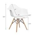thumbnail image 2 of Plastic Chair with Arms and Wooden Legs, White, Set of 4, 2 of 5