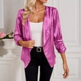 thumbnail image 2 of QHFBli Women Sequin Jacket Glitter Sparkle Open Front Casual Long Sleeve Blazer Coat, 2 of 9