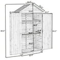 thumbnail image 3 of Outdoor Storage Shed with Floor, Wooden Storage Cabinet Waterproof, Garden Tool Shed with 3-Tier Shelves, Outside Vertical Shed with 2 Double Doors & Adjustable Legs, Fir Wood, Lockable (Gray), 3 of 9