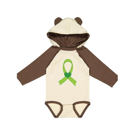 

Inktastic Lime Green Heart Ribbon Gift Baby Boy or Baby Girl Long Sleeve Bodysuit