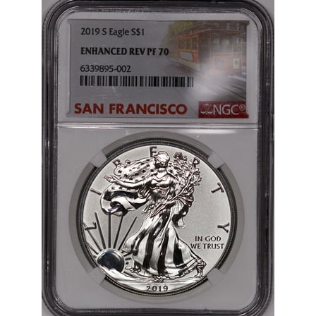 2019-S American Silver Eagle Enhanced Reverse Proof NGC PF70
