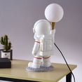 thumbnail image 4 of Miumaeov Astronaut Table Lamp Resin Moon Night Light Kids Room Spaceman Moon Desk Lamp, 4 of 12