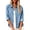 Light Blue, variant on hoksml Women's Oversized Denim Shirt Collar Pocket Roll Sleeve Button Down Casual Blouse for Street Daily Durable