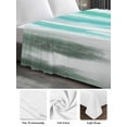 thumbnail image 5 of Twin Size Flat Sheet Only, Turquoise Gray Soft Brushed Microfiber Bed Sheets, Farmhouse Abstract Gradient Aesthetic Hotel Quality Breathable Bedding Top Sheet, Easy Care, 66"x96", 5 of 9