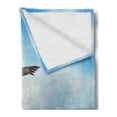 thumbnail image 2 of Cranes Soft Flannel Fleece Throw Blanket, Sandhill Birds in Florida Wetlands Exotic Beach Spouse Digital Art, Cozy Plush for Indoor and Outdoor Use, 60" x 80", Azure Blue Purple Grey, by Ambesonne, 2 of 5