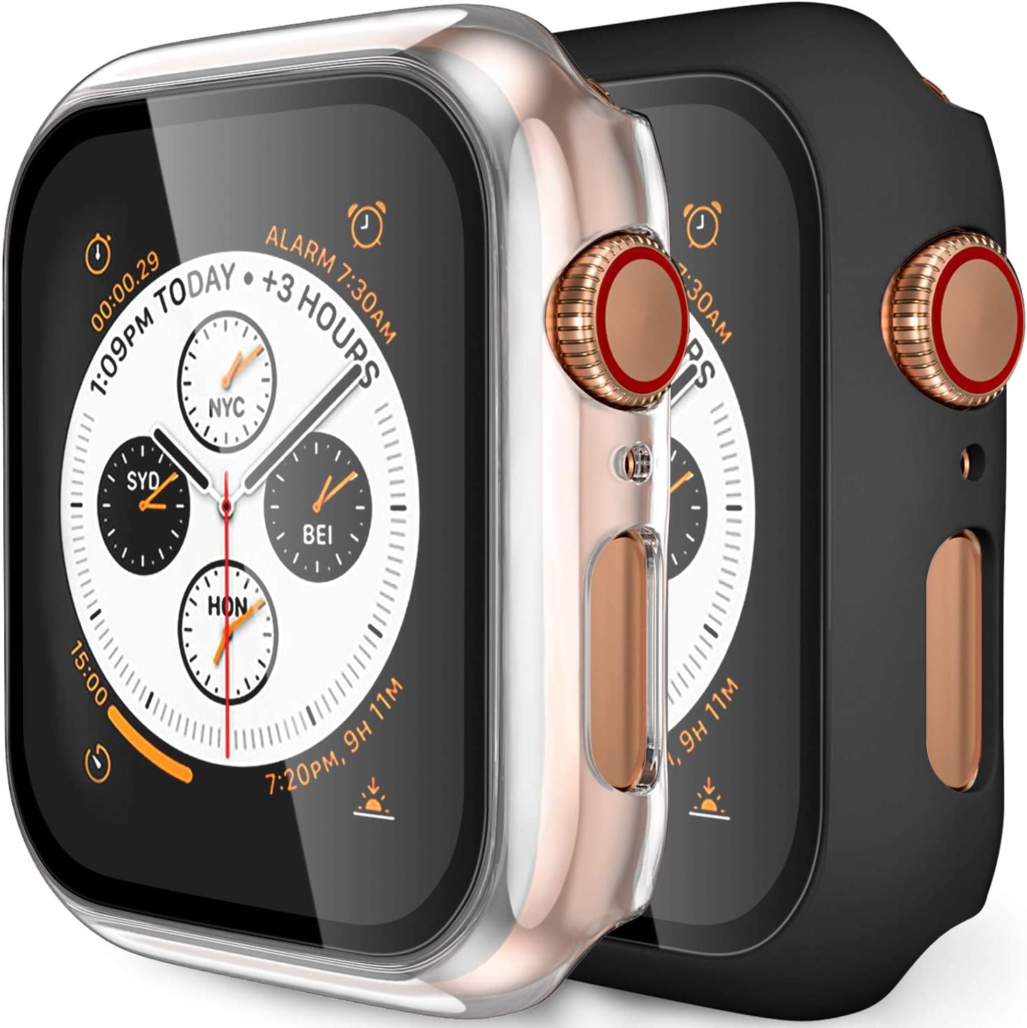 (2 Pack) Compatible for Apple Watch Case 44mm with Screen Protector