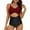 Wine, variant on Womens One Piece Swimsuit Sets Women Slim Tankini Swimwear Red Size S