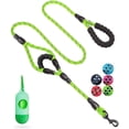 thumbnail image 1 of YIXIGGC Dog Leash,5 FT Heavy Duty Double Handle Dog Leash with Comfortable Padded and Reflective,Rope Dog Leashes for Small,Medium,Large Dogs (Rope-Green) DYF329-2206, 1 of 6