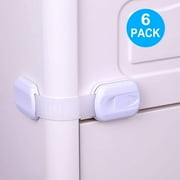 Kindergard Babyproof 6-Pack Cabinet Guards, Multi-Purpose Latches/Locking Straps for Refrigerators, Cabinets, Drawers, Dishwasher, Toilet