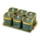 thumbnail image 1 of Tarro para condimentos con bandeja Botes para condimentos 6 rejillas Tarro para condimentos multiusos Verde, 1 of 9