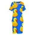 thumbnail image 4 of Vestido clásico de goma con bolsillo suelto para mujer vestido largo de verano ropa femenina, 4 of 7