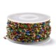 thumbnail image 3 of 304 Stainless Steel Link Chains with Spool with Enamel Soldered Stainless Steel Color Mixed Color 4~10x2x0.4~2mm about 32.8 Feet(10m)/roll, 3 of 4