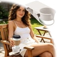 thumbnail image 2 of Nilnehc Clip-On Cup Holder,Portable Drink Holder with Clamp,Table Side Organizer for Desk Chair Beach Pool,7.8in(C), 2 of 5