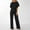 01 Black, variant on Weiqiqre Womens Rompers for Summer Dressy Jumpsuits Casual Loose Short Sleeve Belted Wide Leg Pant Crew Neck Elegant Rompe