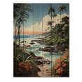 thumbnail image 3 of Designart "Tropical Paradise by the Coast I" Nautical & Beach Print on Natural Pine Wood, 3 of 5