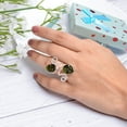 thumbnail image 3 of Moldavite Ring Green Stone Ring Gemstone Ring 925 Sterling Silver Ring for Women Statement Ring, 3 of 3
