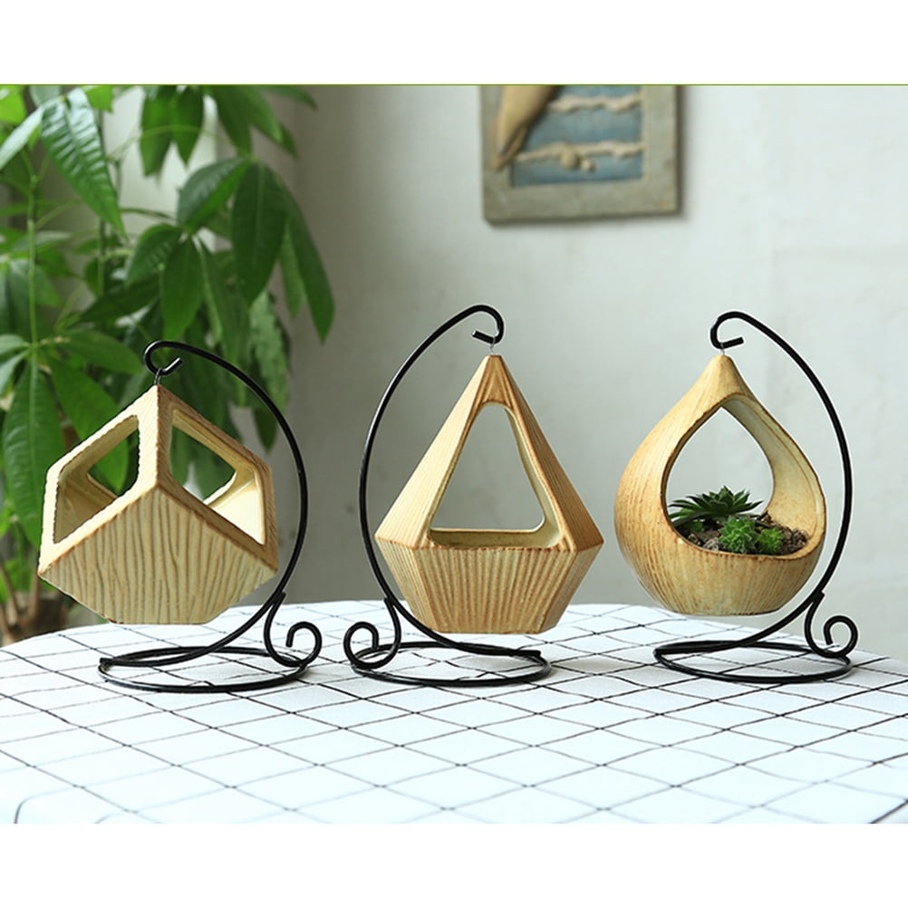 FRCOLOR Ceramic Hanging Basket for Plants Suitable for Home Office Decor Mini Planter 4.5 inch