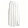 thumbnail image 4 of Skirts for Women Summer Boho Maxi Elastic High Waist Side Slit Casual Pleated Vacation Beach Skirts, 4 of 9