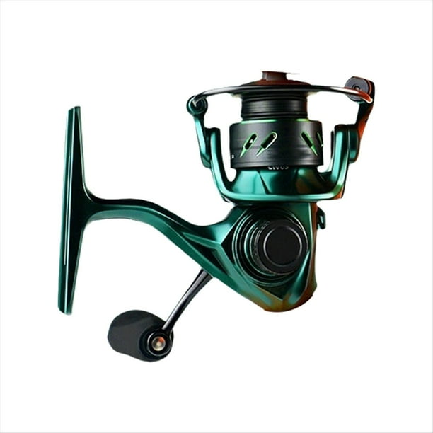 Carrete Metálico Pequeño para Caña de Pescar, Especial para Pesca con Señuelos, con Boca Inclinada y Copa de Línea.