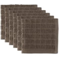 thumbnail image 1 of Basic Terry Collection Ensemble de Torchons à Carreaux Unis, 12x12, Marron 6 Pcs, 1 of 7