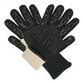 thumbnail image 4 of Guantes para barbacoa, resistentes al calor, para asar, de silicona, para horno, para cocinar y hornear, color negro, 4 of 10