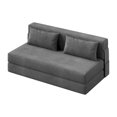 thumbnail image 1 of QinaQin Sofá cama plegable convertible tipo futón de piso, sillón cama con cojín y colchón de memory foam, ideal para recámara, sala o visitas, 1 of 7