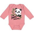 thumbnail image 3 of Inktastic My Papa Loves Me- cute panda Boys or Girls Long Sleeve Baby Bodysuit, 3 of 5