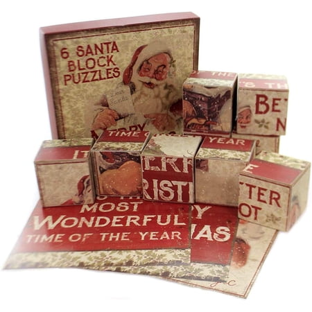 Large Vintage Retro Santa Wood Block Christmas Puzzle Vintage Design Novelty Santa Keepsake price history on PriceWatchPro