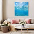 thumbnail image 5 of Blue Teal Summer Beach Wall Art Painting on Canvas, Coastal Nautical Seawater Ocean Canvas Art Home Prints Wall Art Framed Modern Artwork for Living Room Bedroom Wall Decor 16x16in, 5 of 9