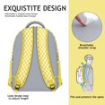 thumbnail image 4 of Yellow Checkerboard Backpack for School,Cute School Bag,Schoolbag with Adjustable Shoulder Straps & Padded Back,15.3"x11"x6.7", 4 of 5
