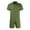 Green Pants for Men, variant on safuny Men's Shorts Jumpsuit Rompers Summer Sale Short Sleeve Lapel Pocket Button Solid Fit Trendy Trousers Fashion Green XXXL