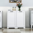 thumbnail image 3 of Laundry Cabinet with Doors and shelf, Tilt-Out Laundry Hamper, Freestanding Style, Adjustable Shelf, White, 3 of 9
