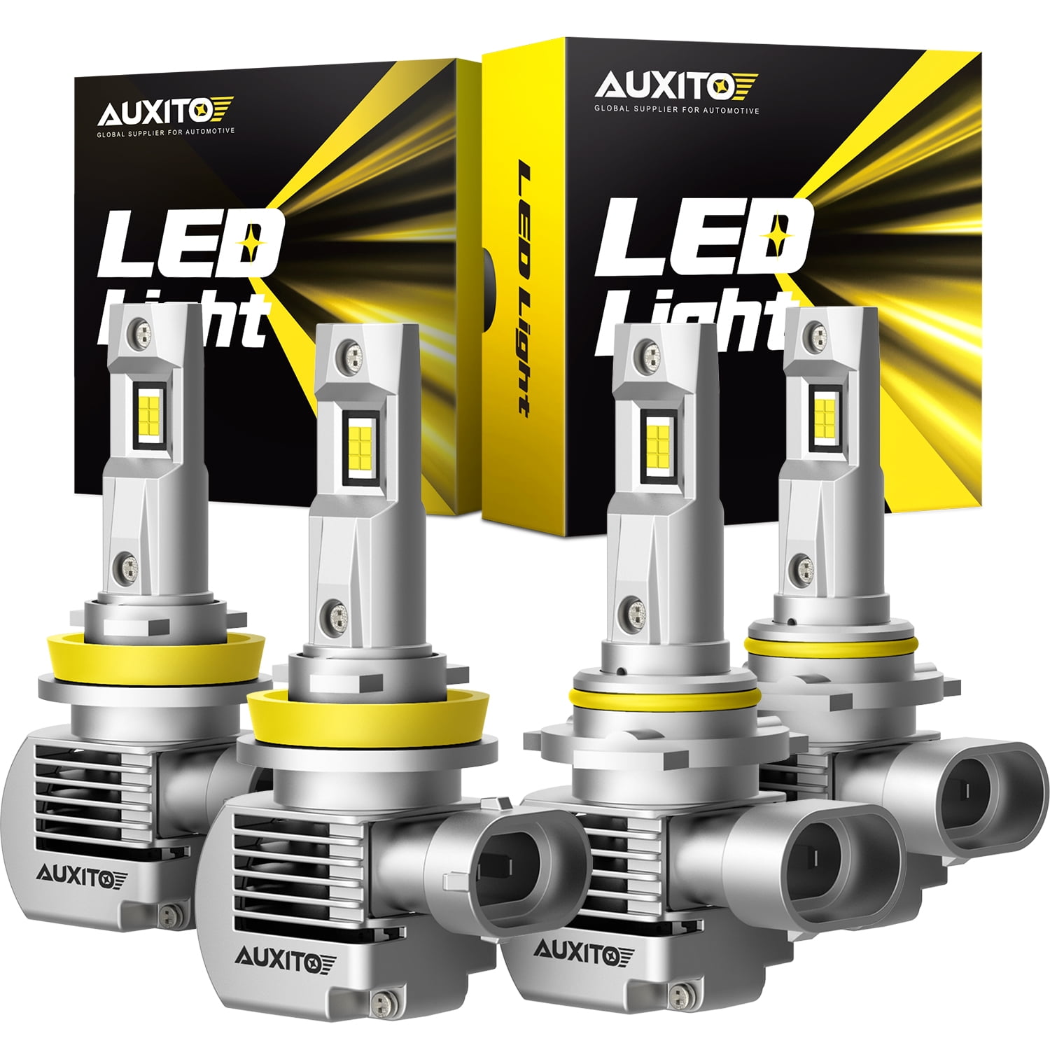 AUXITO Upgraded 9005 H11 LED Headlight Bulbs Combo 6000K White, 100W