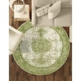 thumbnail image 4 of Unique Loom Bromley Collection Area Rug - Midnight (5' 1" Round Green/Ivory), 4 of 6