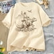 thumbnail image 4 of Camiseta vintage de algodón de manga corta con Jesús montado en dinosaurio, camisetas retro de Jesús, camisetas con gráficos divertidos de Él es Rizzen, camisetas cristianas, 4 of 5