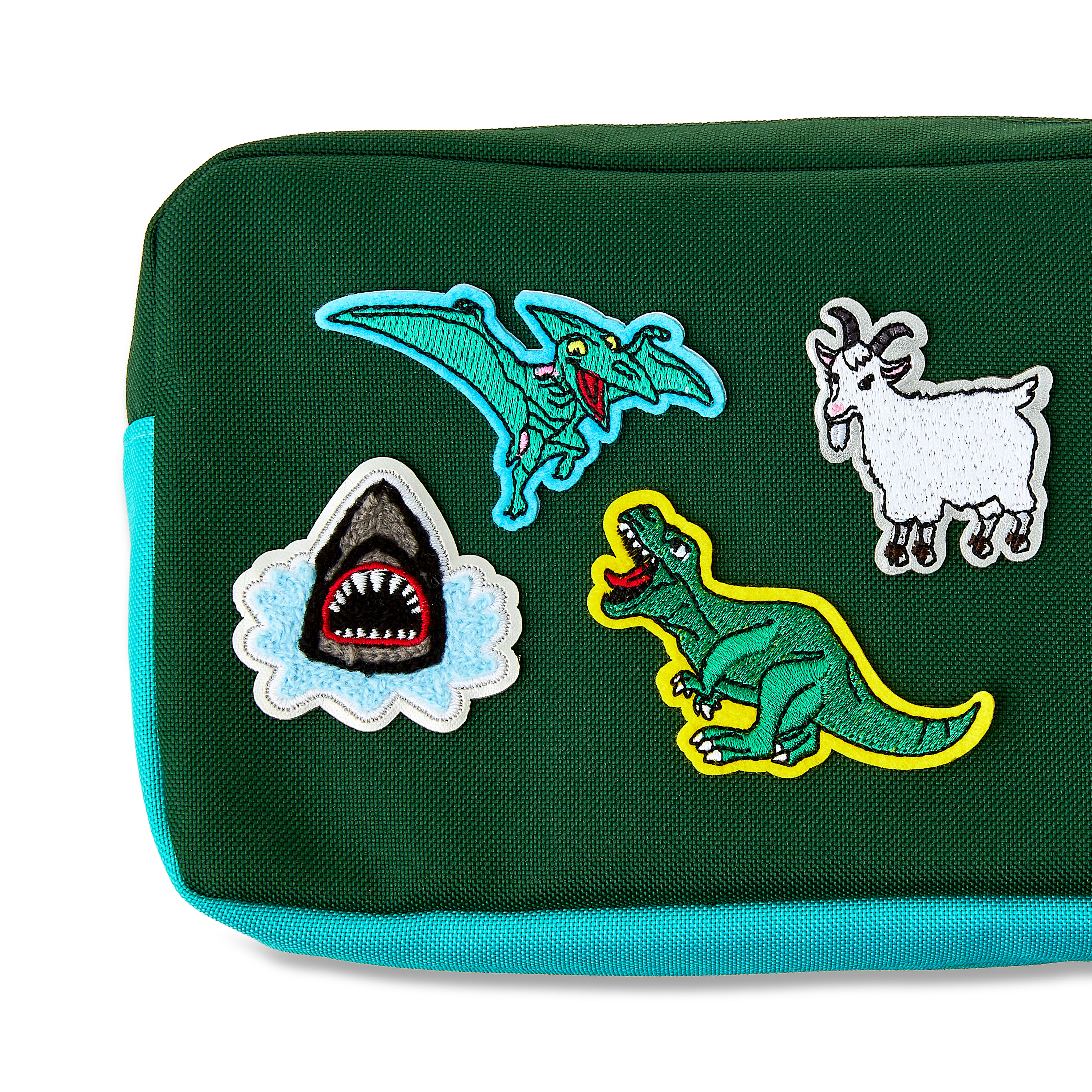 Pen+Gear Chenille Patch Stickers, 4 Count, Dinosaurs, Goat, Shark, For Backpacks, Lunch Kits and Students
