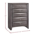thumbnail image 6 of Bowery Hill 5-Drawers Bedroom Chest with Storage in Gray, 6 of 6